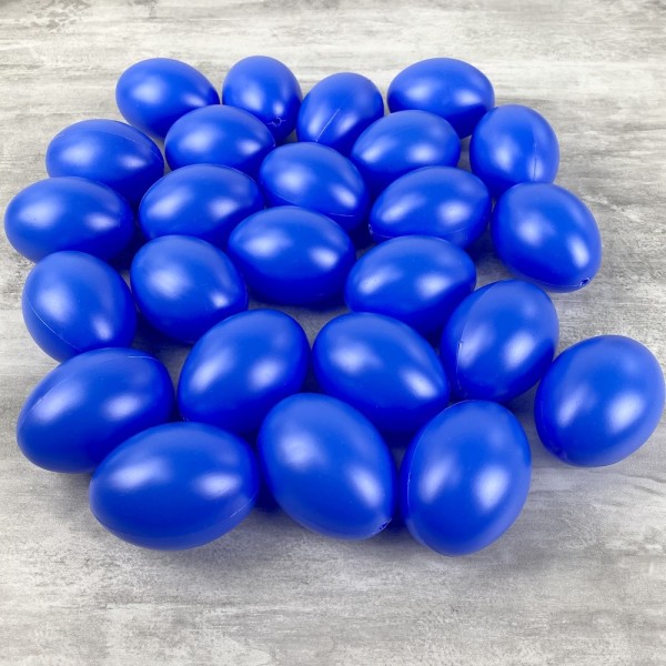Lot XXL 250 Oeufs en plastique Bleu brillant, hauteur 6 cm, déco de Pâques et chasse aux oeufs - Photo n°4