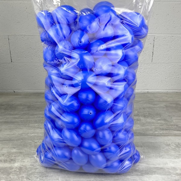 Lot XXL 250 Oeufs en plastique Bleu brillant, hauteur 6 cm, déco de Pâques et chasse aux oeufs - Photo n°1