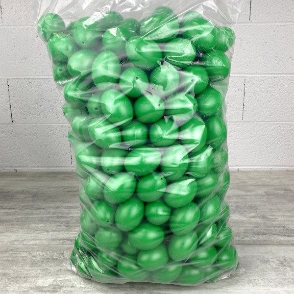 Lot XXL 250 Oeufs en plastique Vert brillant, hauteur 6 cm, déco de Pâques et chasse aux oeufs - Photo n°1