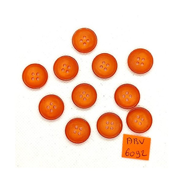 11 Boutons en résine orange - 17mm - ABV6092 - Photo n°1