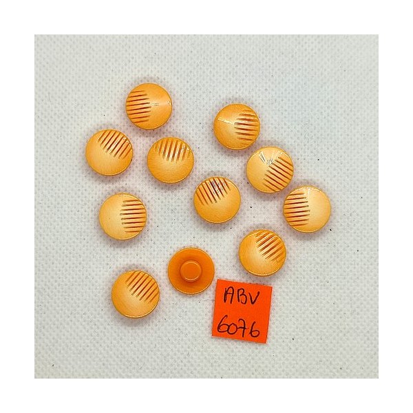 11 Boutons en résine orange - 14mm - ABV6076 - Photo n°1