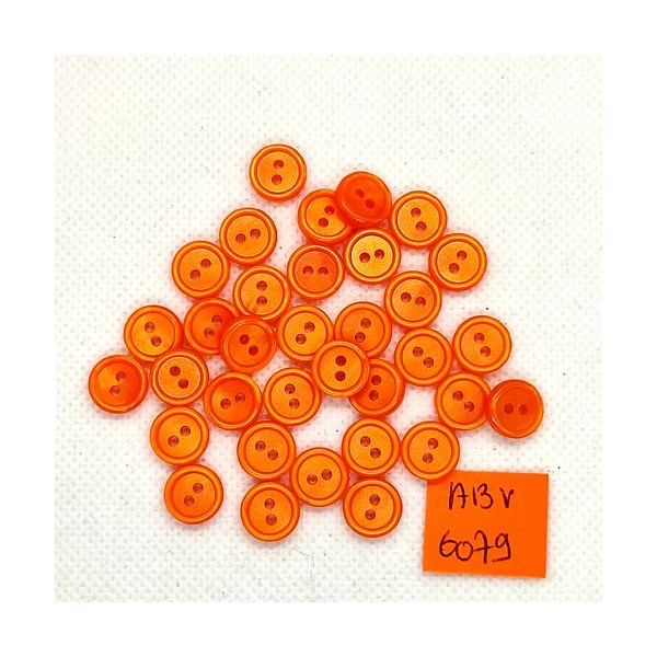 34 Boutons en résine orange - 10mm - ABV6079 - Photo n°1