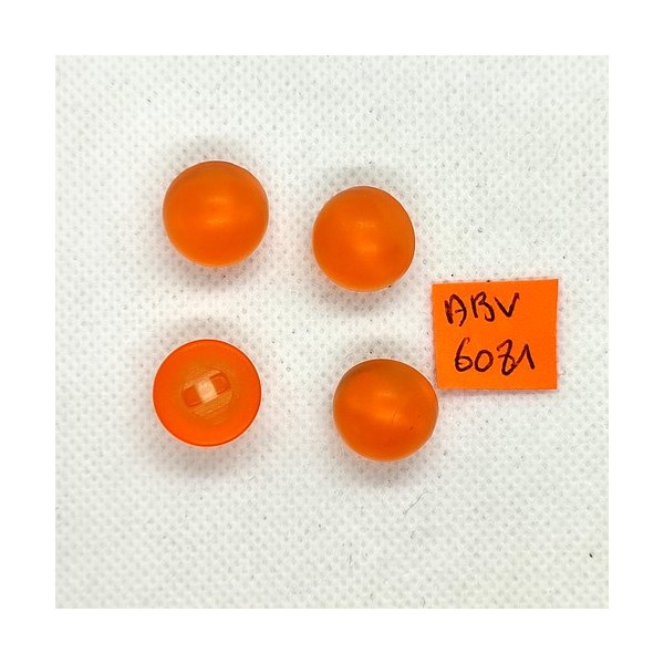 4 Boutons en résine orange - 15mm - ABV6081 - Photo n°1