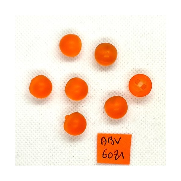 7 Boutons en résine orange - 12mm - ABV6081 - Photo n°1