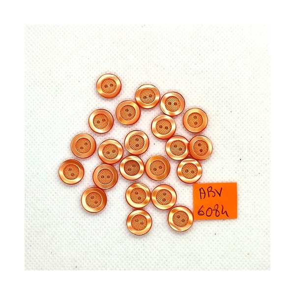 23 Boutons en résine orange - 11mm - ABV6084 - Photo n°1