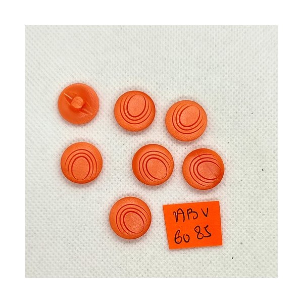 7 Boutons en résine orange - 15mm - ABV6085 - Photo n°1