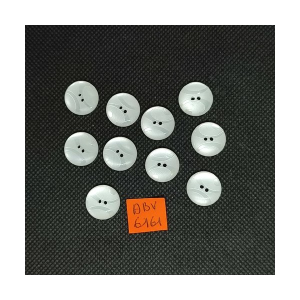 10 Boutons en résine blanc cassé - 15mm - ABV6161 - Photo n°1