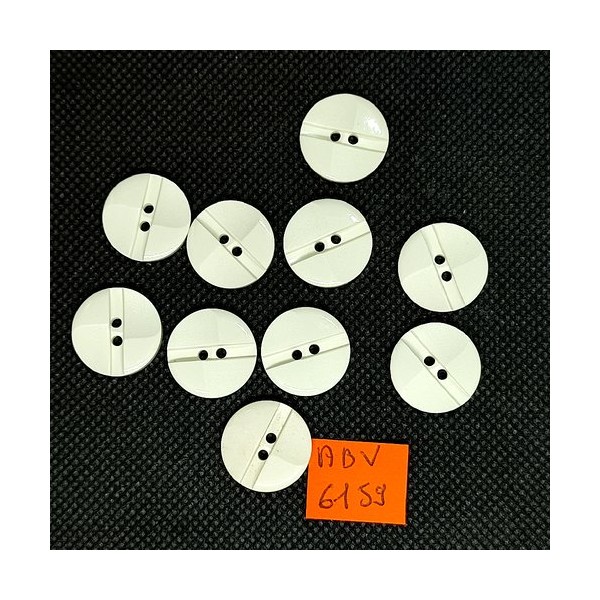 10 Boutons en résine blanc cassé - 17mm - ABV61559 - Photo n°1