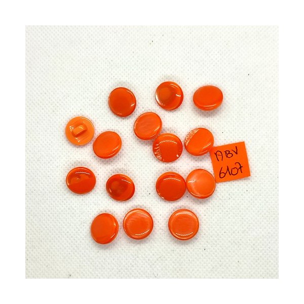 15 Boutons en résine orange - 13mm - ABV6107 - Photo n°1