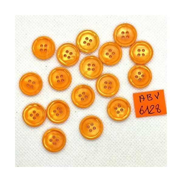 17 Boutons en résine orange clair - 15mm - ABV6128 - Photo n°1