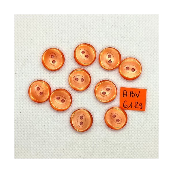 10 Boutons en résine orange - 15mm - ABV6129 - Photo n°1