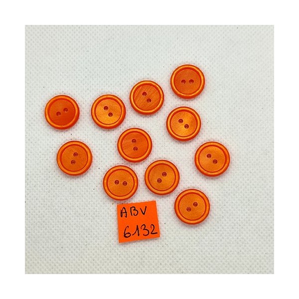 11 Boutons en résine orange - 15mm - ABV6132 - Photo n°1