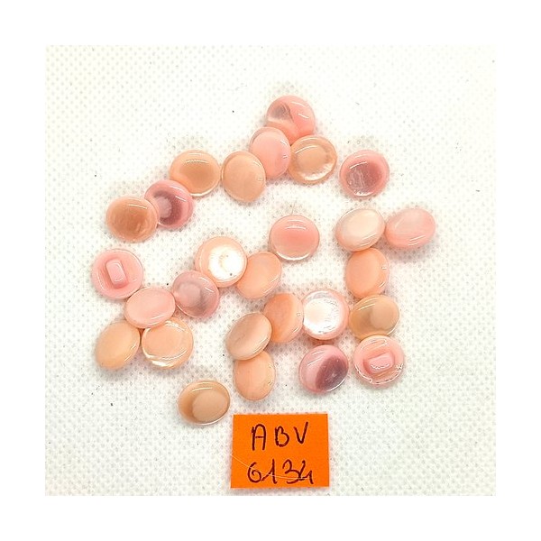 27 Boutons en résine rose pale / saumon - 11mm - ABV6134 - Photo n°1