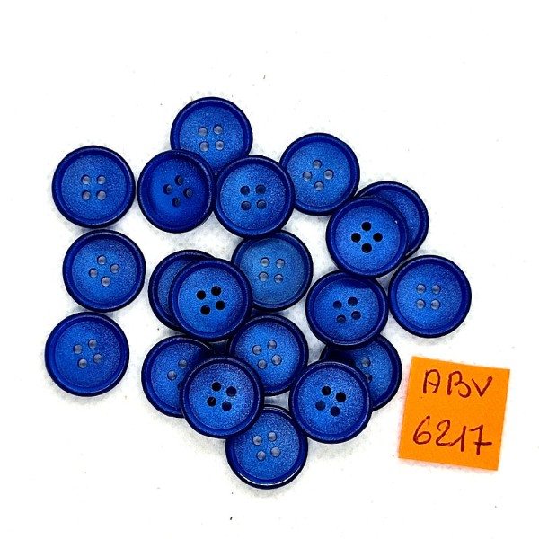 20 Boutons en résine bleu foncé - 14mm - ABV6217 - Photo n°1