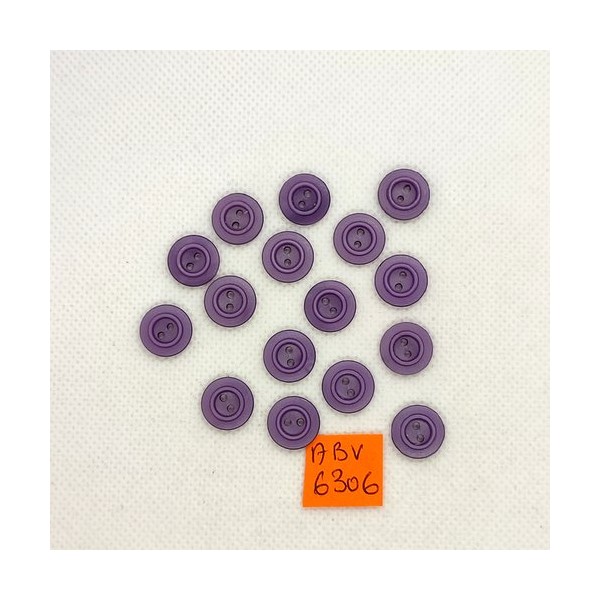 15 Boutons en résine violet - 12mm - ABV6306 - Photo n°1