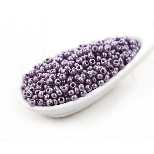 20g Opaque Améthyste Purpure Luster Round Bouteilles de semences de verre tchèque Bouteilles de seme - Photo n°2