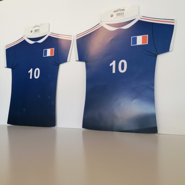 Lot de deux t-shirt de France numéro 10 en carton - Fabriqué en France - Photo n°1