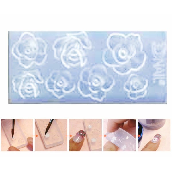 1 pc 7 Rose Fleurs Silicone 3d Mini moule Pour Nail Art Petit Bricolage résine moule Polymère Argile - Photo n°1