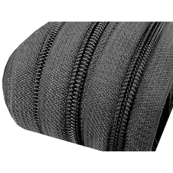 Fermeture à glissière en nylon continue Noire 5m (bobine) 3 mm, pour curseurs de type asic, fermetur - Photo n°1