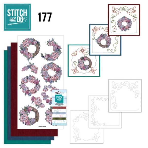 Stitch and do 177 - kit Carte 3D broderie - Fleurs élégantes - Photo n°1