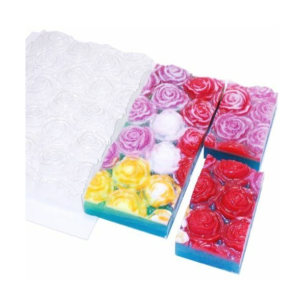 1pc Rose Fleurs Mélange Plastique Savon Fabrication Moule Moule 180x126x28mm, Chocolat, Gypse, Bougi - Photo n°1
