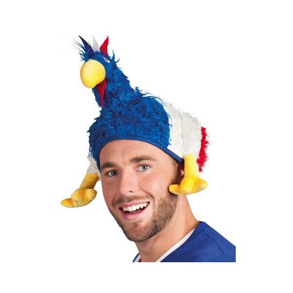 chapeau tricolore en forme de coq pour supporter la France - Photo n°1