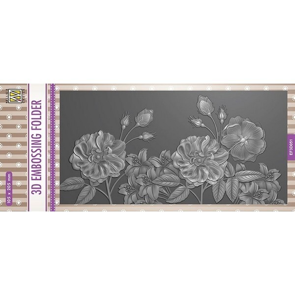 Embossing folder classeur de gaufrage 10 x 21 cm ROSE ROSIER 051 - Photo n°1