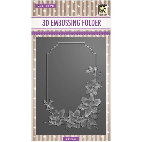 Embossing folder classeur de gaufrage 10,5 x 14,8 cm CADRE FLEUR JONQUILLE 044 - Photo n°1