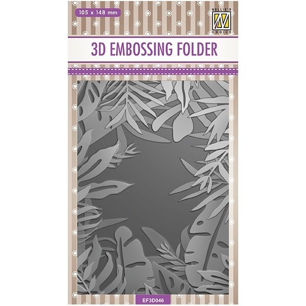Embossing folder classeur de gaufrage 10,5 x 14,8 cm FEUILLE TROPICALE 046 - Photo n°1