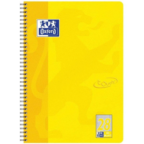 Cahier Touch - A4 - 160 pages - 5x5 + 2M - Jaune soleil - Oxford - Photo n°1
