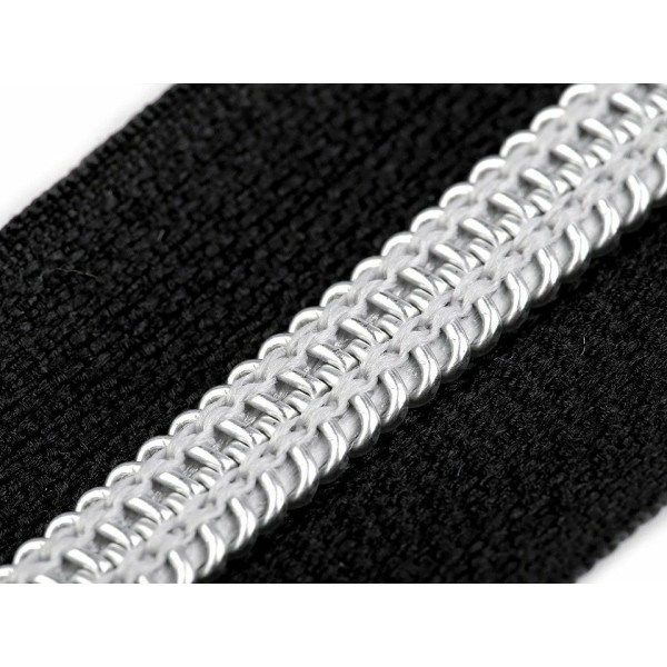 Zipper en nylon blanc 1pc avec dents d'argent largeur 7 mm longueur 55 cm, coil ouvert, zippers, hab - Photo n°4