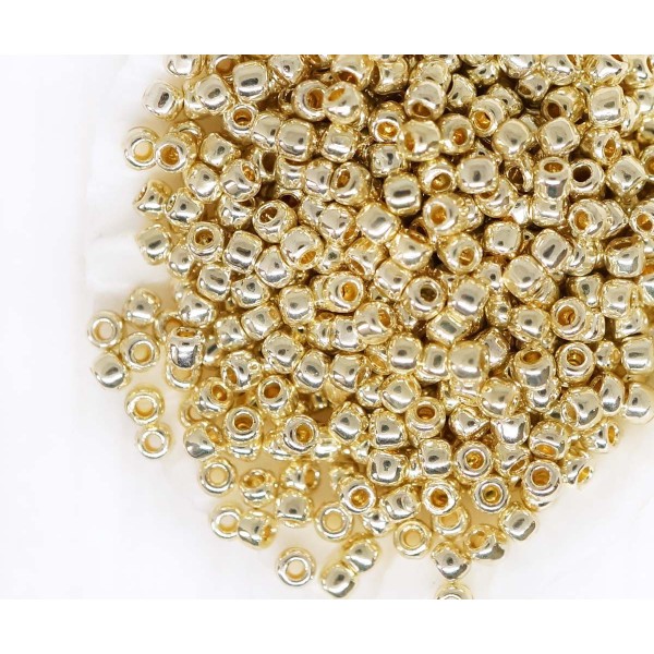 Perles de Rocaille de TOHO Japonaises en Verre Rond Métallique Argenté En Aluminium Galvanisé au Per - Photo n°2