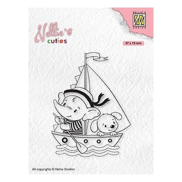 Tampon transparent clear stamp scrapbooking Nellie s Choice ELEPHANT CHIEN BATEAU 010 - Photo n°1