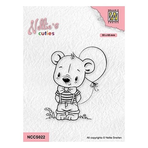 Tampon transparent clear stamp scrapbooking Nellie s Choice OURSON BALLON MUGUET 022 - Photo n°1