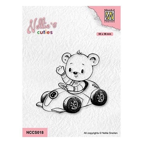 Tampon transparent clear stamp scrapbooking Nellie s Choice OURSON VOITURE 018 - Photo n°1