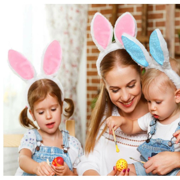 1pc Blue Easter Bunny Ears Headband Kids Costume de coiffure, Cosplay, Accessoires pour cheveux, Cad - Photo n°2