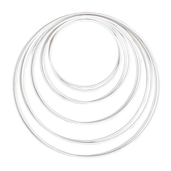 Cercles en métal - Blanc - 10 à 20 cm - 10 pcs - Photo n°1