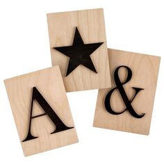 Lettres en bois déco façon Scrabble - 14,9 x 10,5 cm