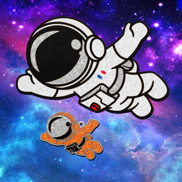 Astronaute en bois - 7 x 6,8 cm - Photo n°2