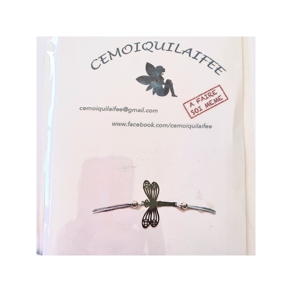 Kit bracelet tressé libellule extra plate noire - Photo n°5