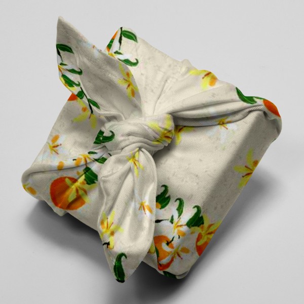 Tissu Stof Fabrics - Citronella Bloom - Oranges et fleurs - Par 10 cm - Photo n°4