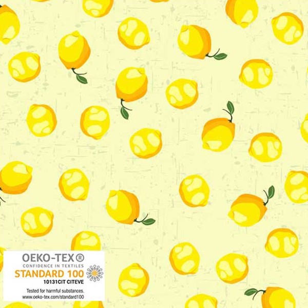 Tissu Stof Fabrics - Citronella Bloom - Citrons - Par 10 cm - Photo n°1