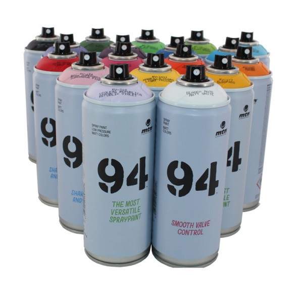 Lot de 18 bombes de peinture MTN 94 - couleurs assorties - 400ml - Photo n°1