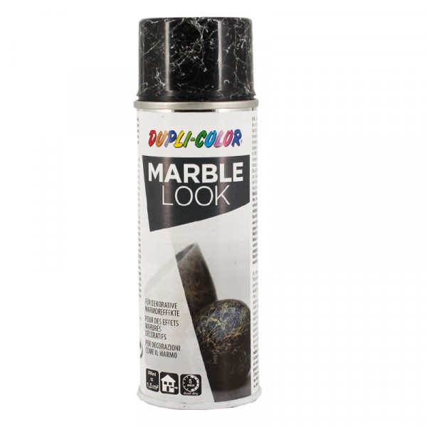 Bombe de peinture - Effet marbre noir veines blanches - Décoration - Duplicolor - 200 ml - Photo n°1