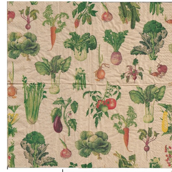 4 Serviettes en papier Légumes Format Lunch Decoupage Decopatch 242204 Home Fashion - Photo n°2