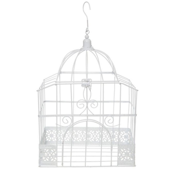 Urne tirelire mariage cage rectangulaire blanche - Photo n°1