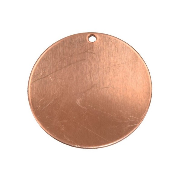 Lot de 10 pendentifs en cuivre, Rond avec 1 trou, Ø 42 mm, ébauche pour émaillage - Photo n°2