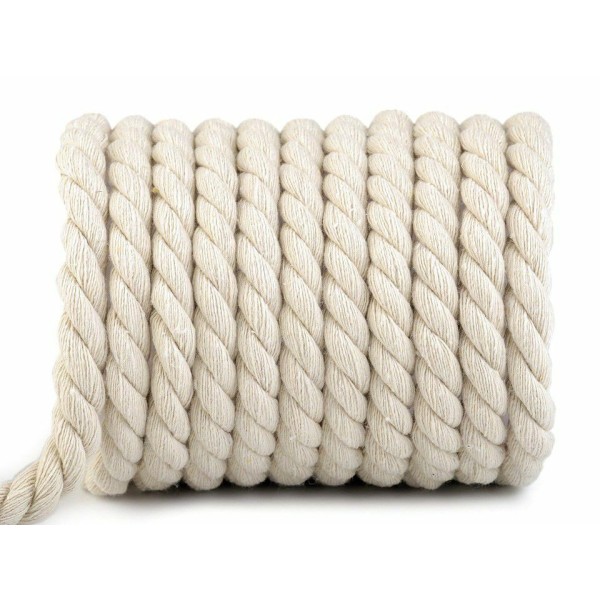 10M lightgrey twisted cotton cord / rope ø12 mm, Cordes, cordons, et, mercerie - Photo n°3