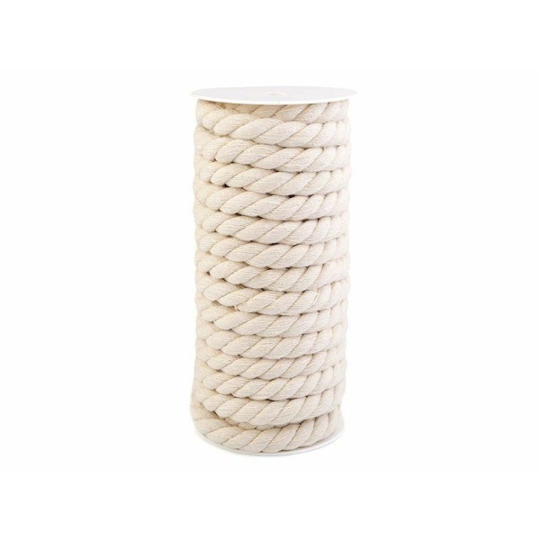 10M lightgrey twisted cotton cord / rope ø12 mm, Cordes, cordons, et, mercerie - Photo n°4