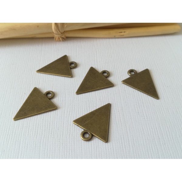 Pendentif métal 18 mm bronze triangle x 2 - Photo n°2